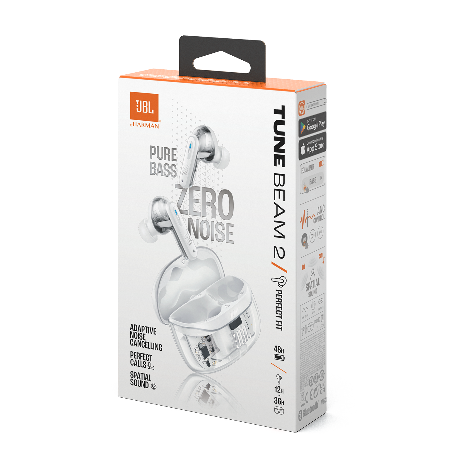 JBL Tune Beam 2 Ghost Edition - Ghost White - True Wireless Noise Cancelling Earbuds - Detailshot 15